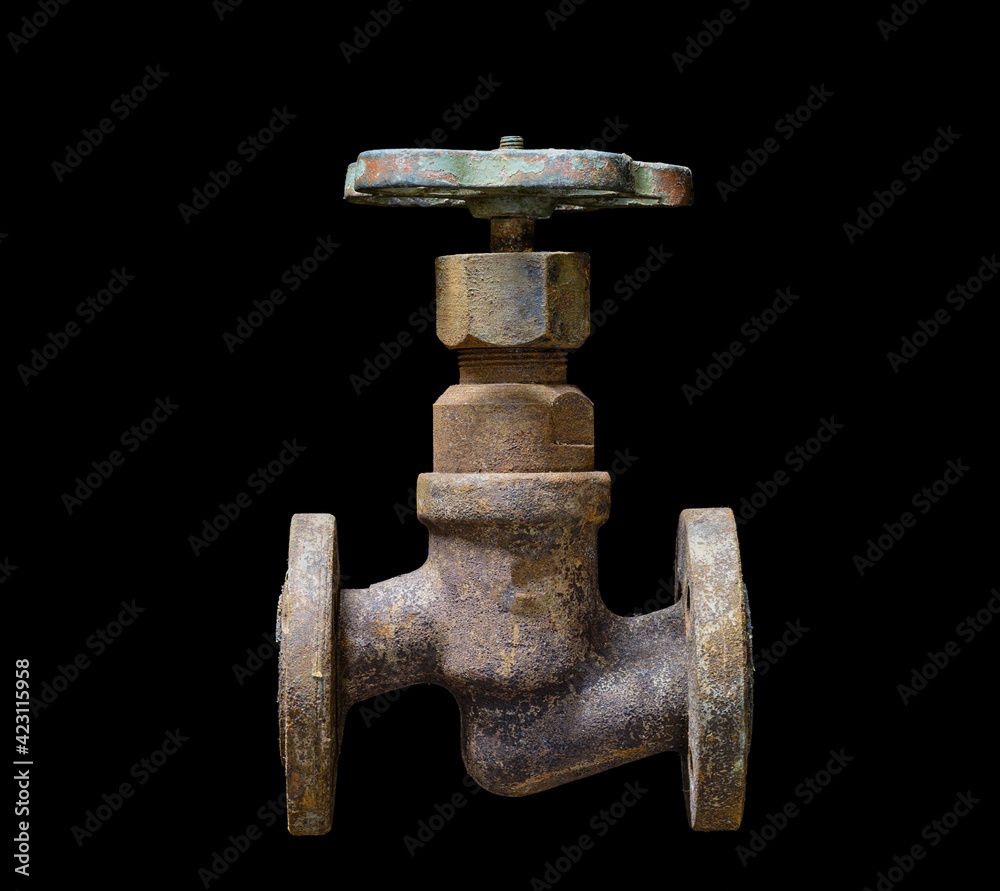 The old valve on a black background