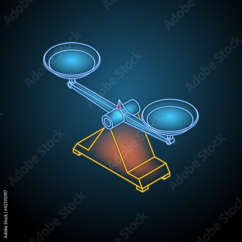 Scales neon icon