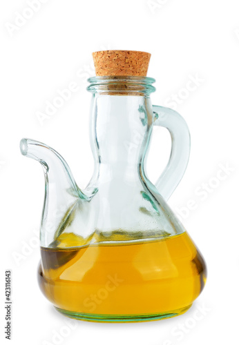 Glass bottle with olive oil