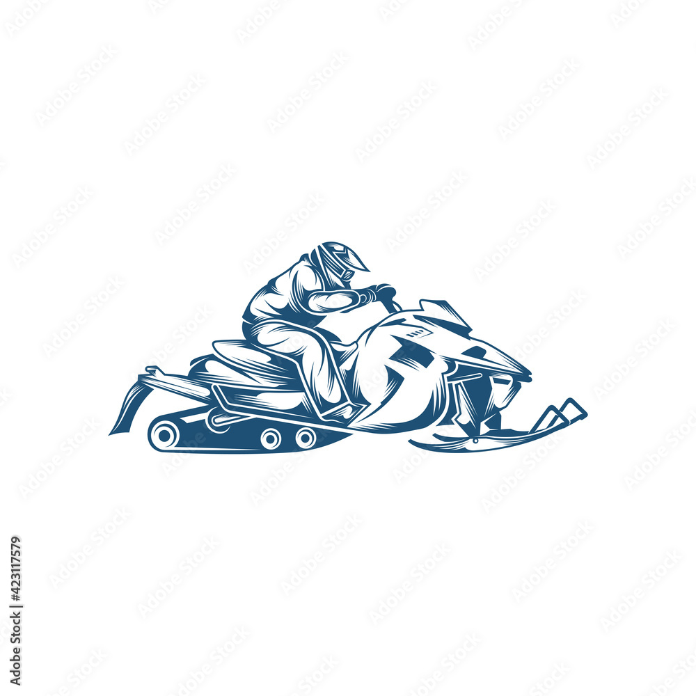 Obraz premium Snowmobile design vector illustration, Creative Snowmobile logo design concept template, symbols icons