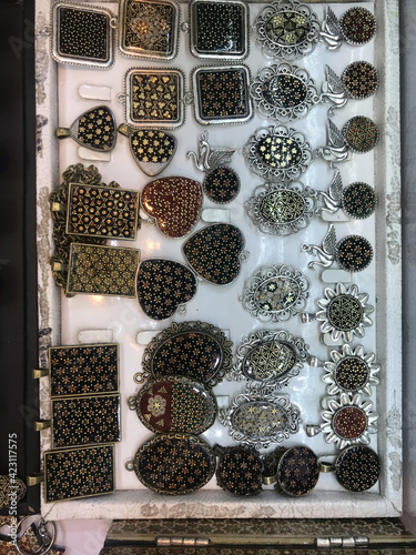 shiraz, Iran - march 28, 2017:  photos of antiques in traditoinal market in shiraz photo