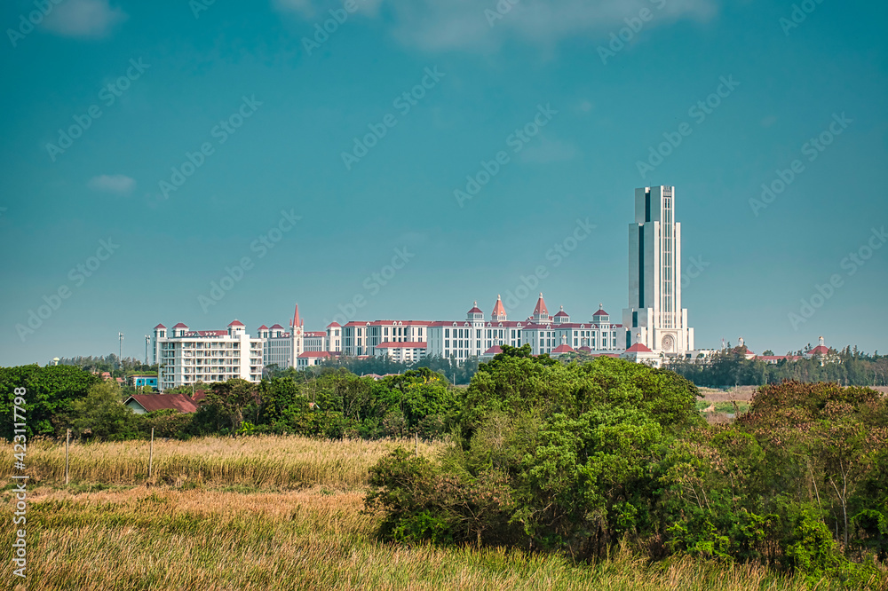 Landscape view with the Suvarnabhumi area of Samut Prakan Province campus of the famous private Catholic Assumption University Landscape view with the Suvarnabhumi area of Samut Prakan Province campus of the famous private Catholic Assumption University