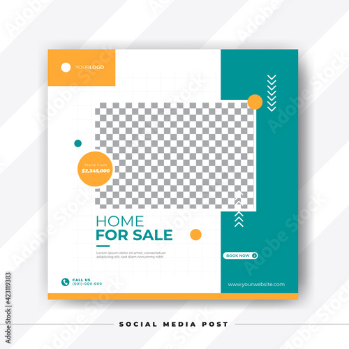 Modern home for sale social media post template