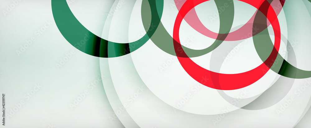 Ring geometric shapes, o letter repetition wallpaper. Abstract background for business or technology presentations, internet posters or web brochure covers