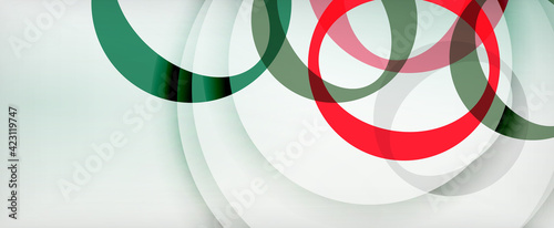 Ring geometric shapes, o letter repetition wallpaper. Abstract background for business or technology presentations, internet posters or web brochure covers