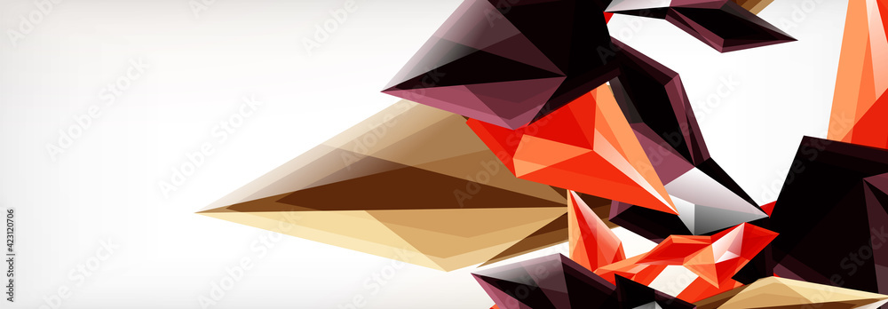 Vector 3d triangles and pyramids abstract background for business or technology presentations, internet posters or web brochure covers