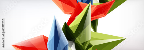 Vector 3d triangles and pyramids abstract background for business or technology presentations, internet posters or web brochure covers