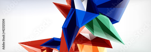 Vector 3d triangles and pyramids abstract background for business or technology presentations, internet posters or web brochure covers
