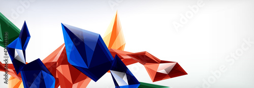 Vector 3d triangles and pyramids abstract background for business or technology presentations, internet posters or web brochure covers