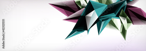 Vector 3d triangles and pyramids abstract background for business or technology presentations, internet posters or web brochure covers
