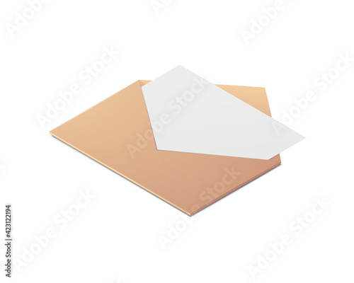 Envelope letter. Colored isometric vector illustration. Document in an envelope. Isolated on white background.