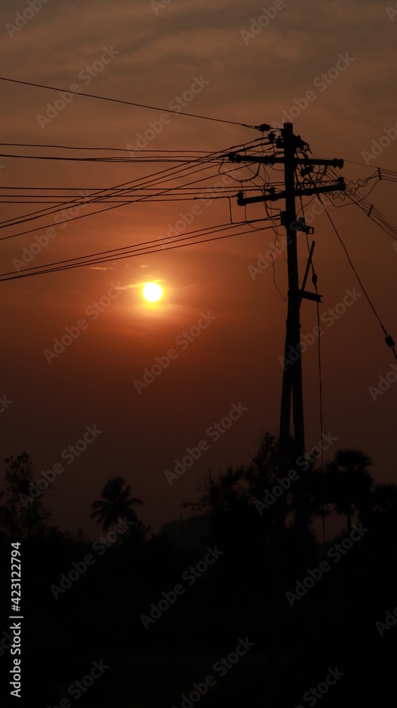 electric in dark sunset
