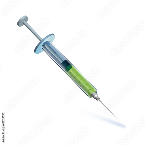 Vaccine 3d illustration against virus