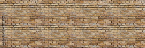 panoramic old red brick wall background