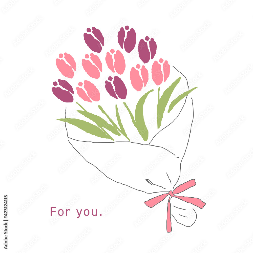 チューリップの花束のイラスト Stock Vector Adobe Stock