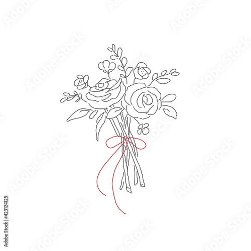 シンプルな花束のイラスト
