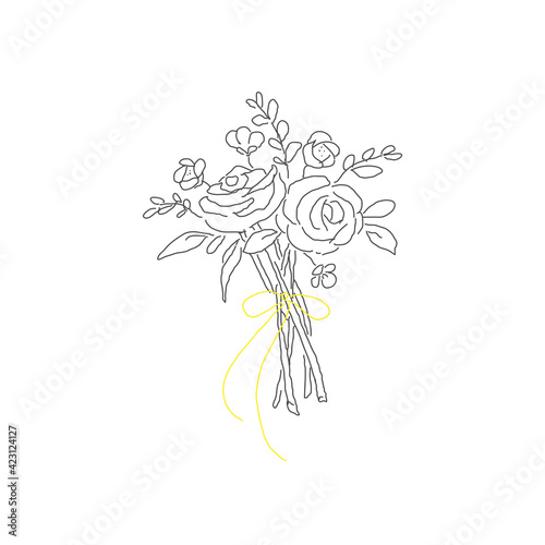 シンプルな花束のイラスト