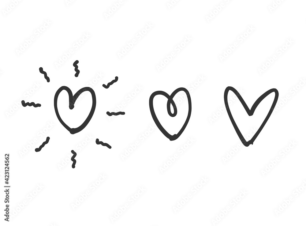 Heart and love illustration line art for template with black and red color. Heart and love illustration line art for template with black and red color.