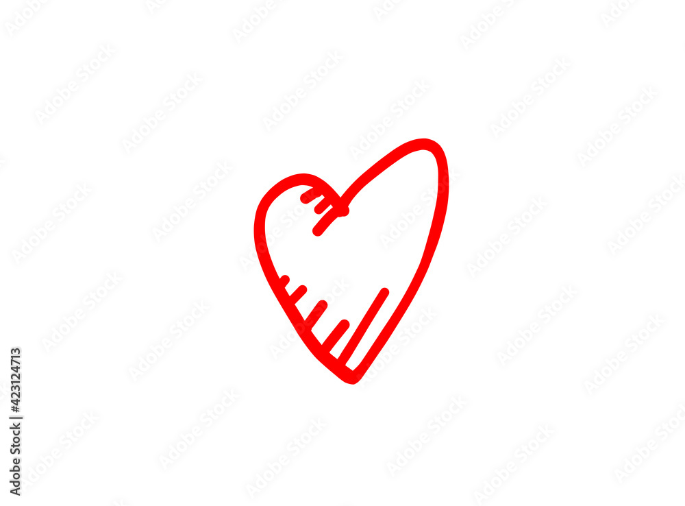 Basic RGB Heart illustration line art for template with black and red color. Basic RGB Heart illustration line art for template with black and red color.