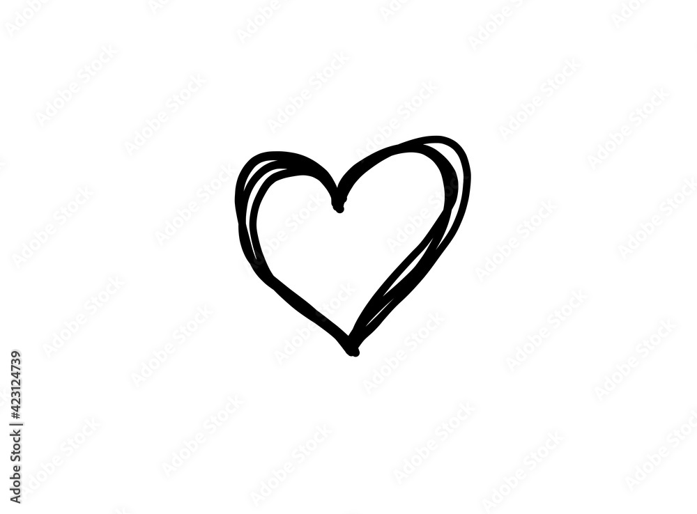 Basic RGB Heart illustration line art for template with black and red color. Basic RGB Heart illustration line art for template with black and red color.