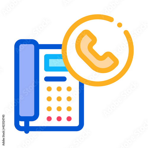 receiving calls administrator color icon vector illustration