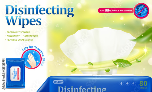 Disinfecting wet wipes ad template