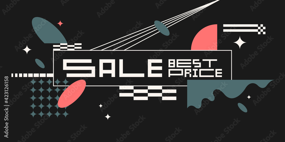 Sale banner. Modern backgrounds with abstract elements and dynamic shapes. Template for design and creative ideas.