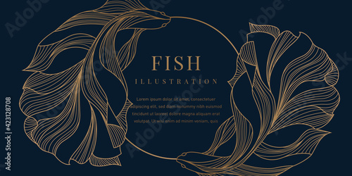 Gold Beta Fish Illustration