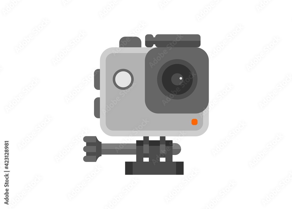 Fototapeta premium Action camera. Simple flat illustration.
