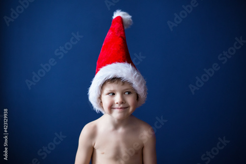 little elf, christmas, little boy in santa hat
