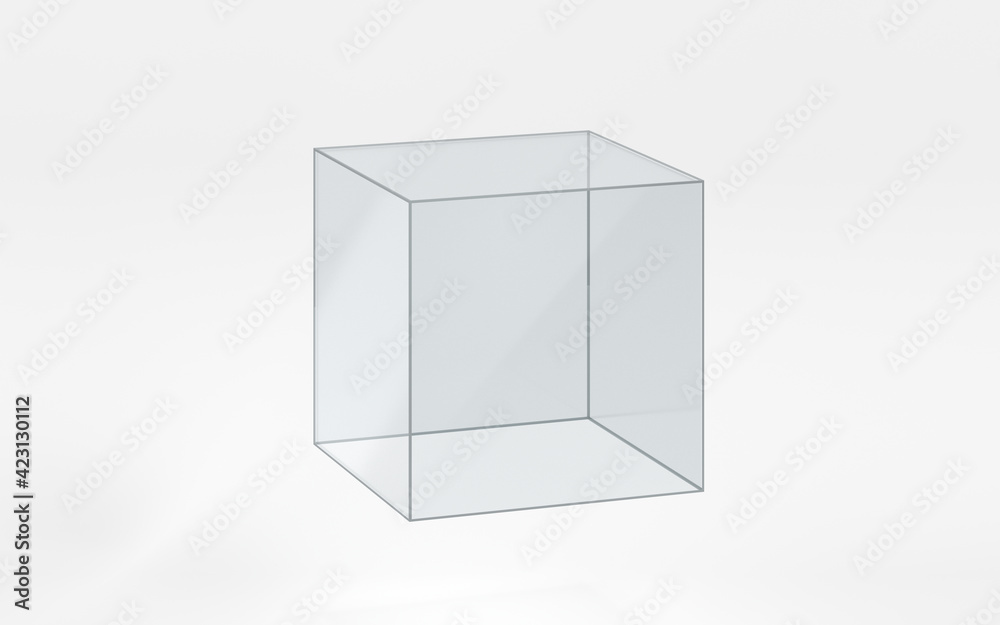 Empty glass showcase, 3d rendering. Empty glass showcase, 3d rendering.