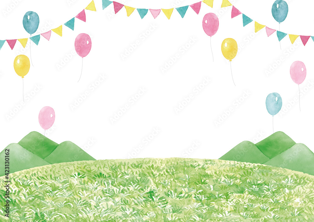 山と芝生の風景 水彩イラスト Stock Illustration Adobe Stock 山と芝生の風景 水彩イラスト Stock Illustration Adobe Stock