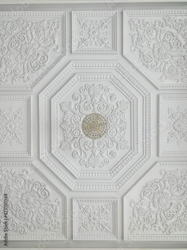 Stucco ceiling in a classic style house