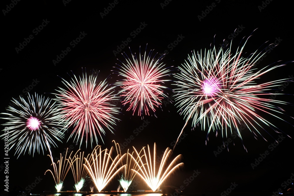Fireworks in the festival in Pattaya.