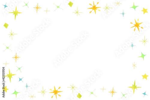 シンプルでかわいい水彩のキラキラフレーム