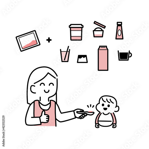 お薬の飲み合わせイラスト素材
