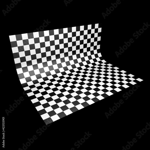 Perspective checkered square background.
