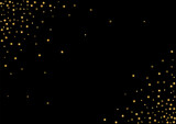 Gold Wedding Spark Texture. Festive Glitter Design. Gradient Confetti Flare Pattern. Blur Sequin Illustration. Yellow Explosion Background