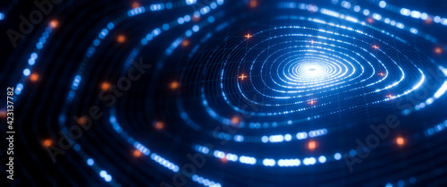 Foto 3d render of concept data visualization, collection, processing, and analysis information