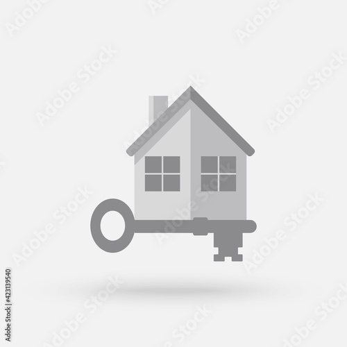 For rent house, concept. Template for sale, house for rent. Vector illustration straight design.