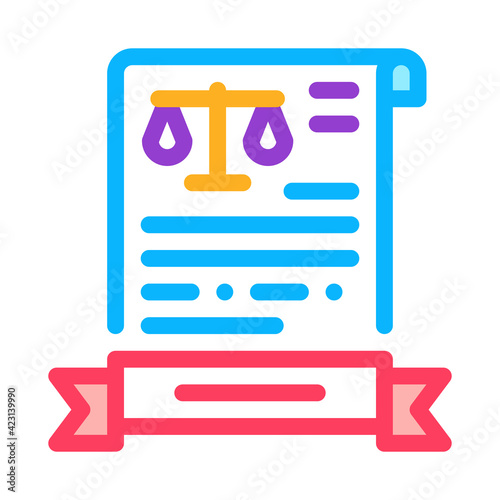 legal activity license color icon vector illustration