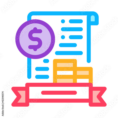 banking license color icon vector illustration sign