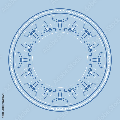 Beautiful round frame. Festive design. Vintage border. Vector illustration EPS10.