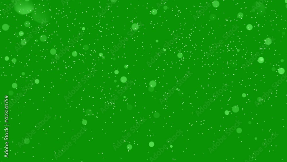 Snowfall and bokeh lights motion graphics with green screen background