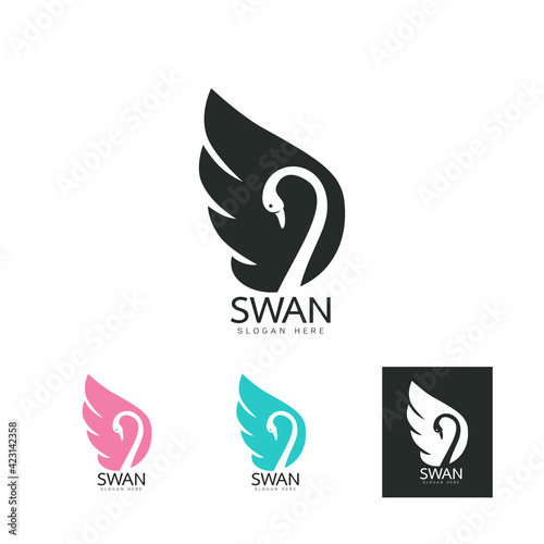Swan logo design vector illustration