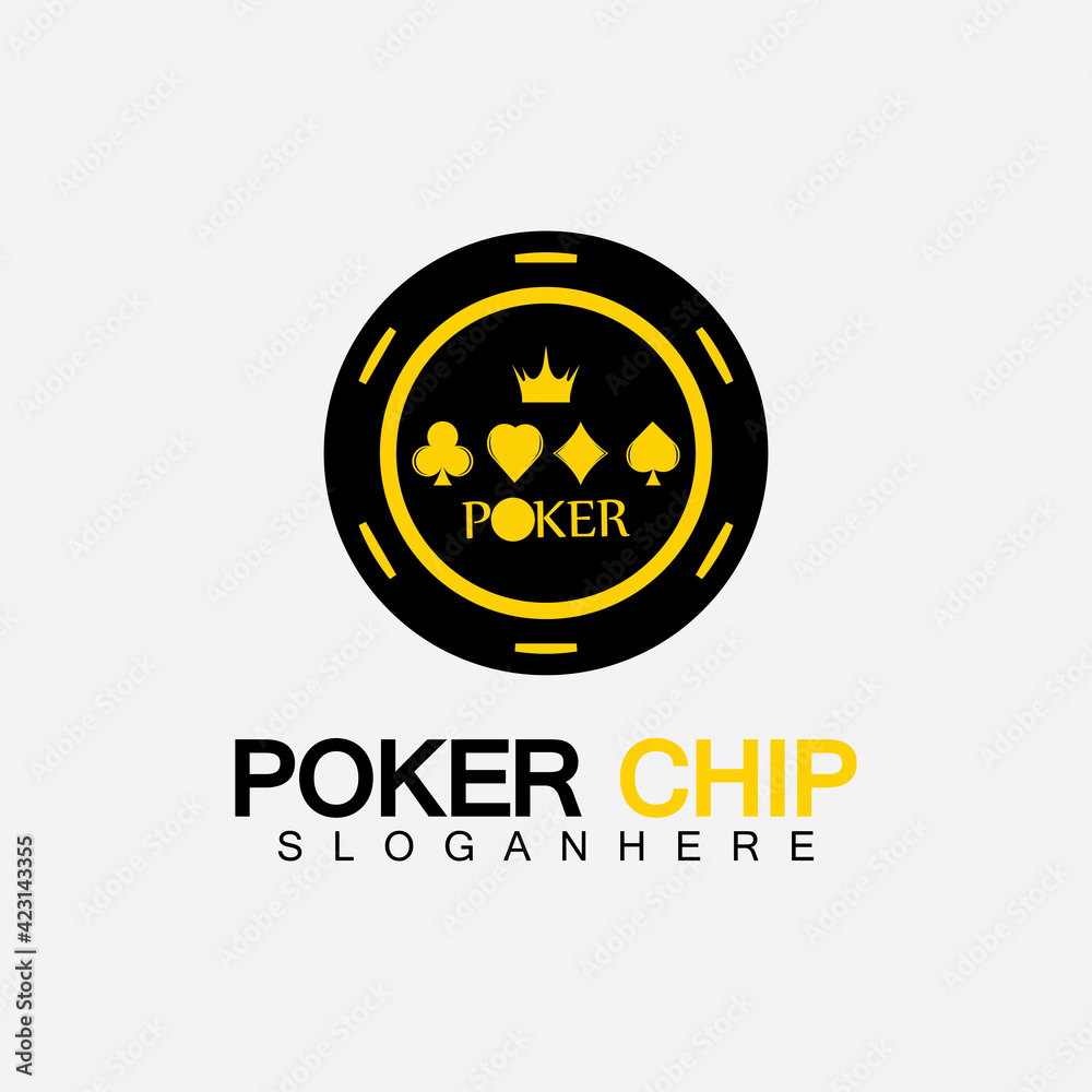 Naklejka premium Casino chip icon, poker chip vector icon logo,Casino chips for poker or roulette.Vector illustration isolated on white background.