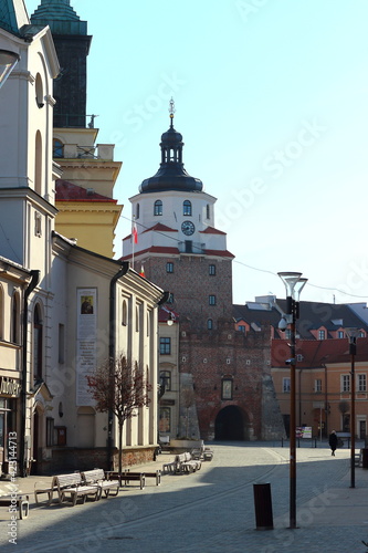 Poland. Lublin. Krakow Gate in the morning.
