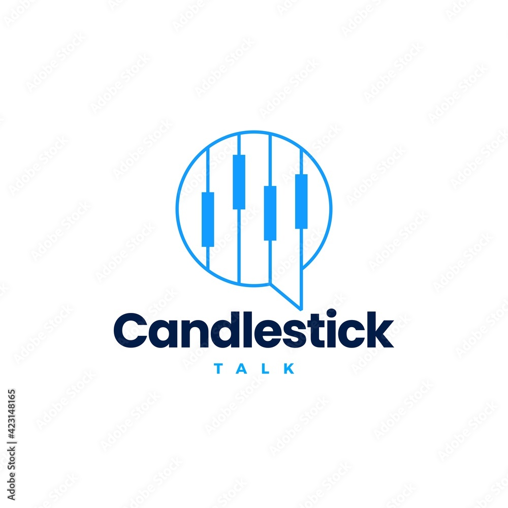 candlestick bar finance financial talk chat bubble logo vector icon illustration candlestick bar finance financial talk chat bubble logo vector icon illustration