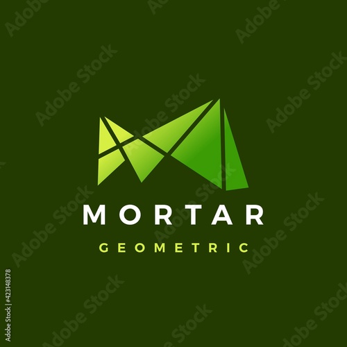 m letter abstract geometric polygonal mark logo vector icon illustration