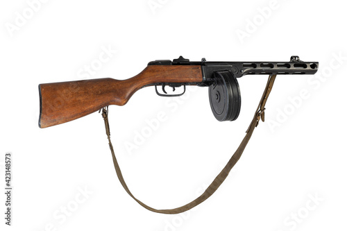 Obraz na płótnie Weapon Shpagin submachine gun on a white background